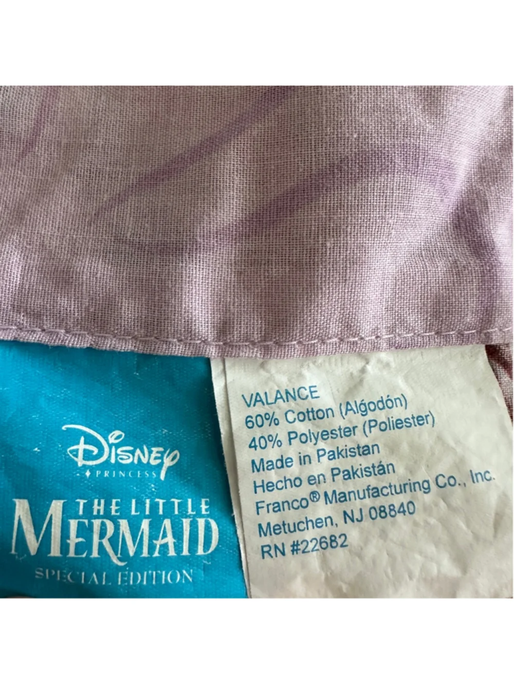 Vintage Disney Little Mermaid Curtains Valance Set Ariel Sebastian Flounder